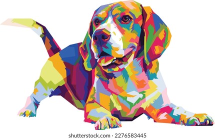  beautiful Biegle dog WPAP pop art design 