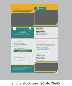Hermoso diseño de folleto bi-fold, con Educación moderna.