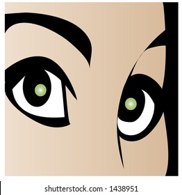 beautiful  big eyes illustration