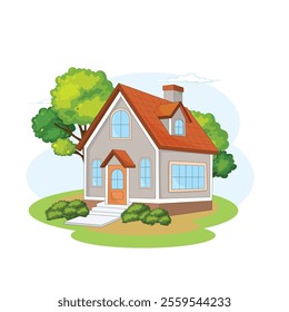 A beautiful big house vector illustration