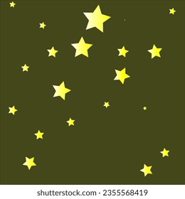 Beautiful big and small yellow stars on dark background