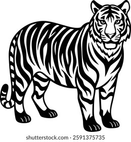 Beautiful Big Tiger coloring pages design lined