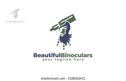 Beautiful binoculars logo design. vector