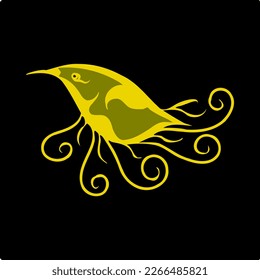 Beautiful bird with abstract texture