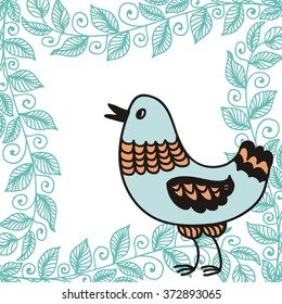 Beautiful bird cute cartoon vector illustration