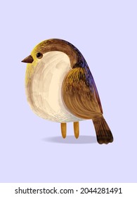 Beautiful bird drawn drawing,sketch,icon character vector illustration.