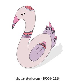 Beautiful bird in ethnic style. Vector illustration