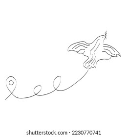 Beautiful bird flying abstract design.