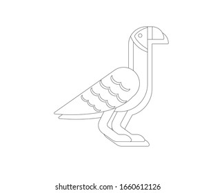 Beautiful Bird Line Art Design Hand Drawing Sketch Vector illustration For Adult And Kids Coloring Book