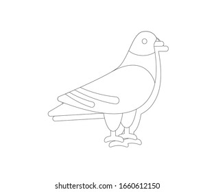 Beautiful Bird Line Art Design Hand Drawing Sketch Vector illustration For Adult And Kids Coloring Book