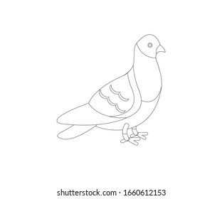 Beautiful Bird Line Art Design Hand Drawing Sketch Vector illustration For Adult And Kids Coloring Book