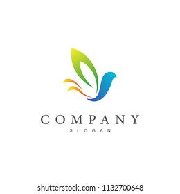 Beautiful Bird Logo, Luxury Bird Logo Design Template