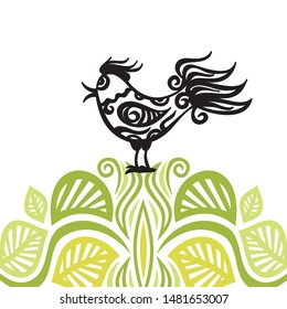 Beautiful bird and nature pattern background. Vector illustration