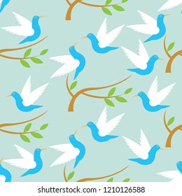 beautiful bird seamless pattern. vector illustration
