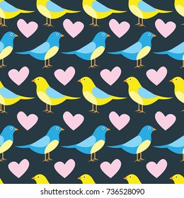 beautiful bird seamless pattern. vector illustration