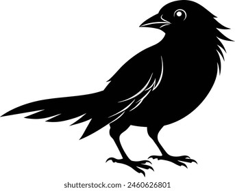 A beautiful bird silhouette black vector artwork illustration