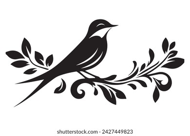 Beautiful bird silhouette vector  for children 