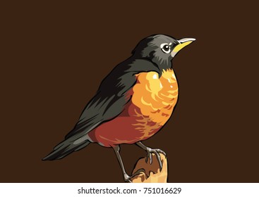 beautiful bird sitting on tree 