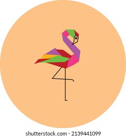 Beautiful bird standing on one leg vector illustration