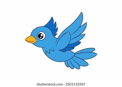 Un hermoso Arte vectorial de pájaro en ilustración de fondo blanco.