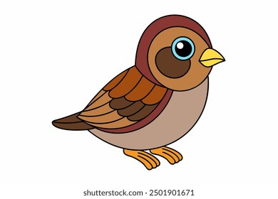 A beautiful bird vector art in white background illustration.