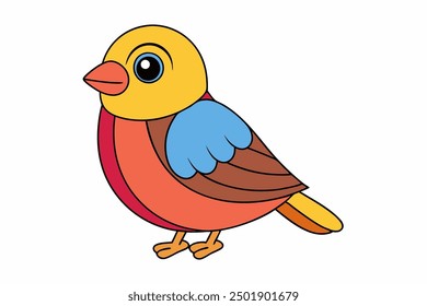 A beautiful bird vector art in white background illustration.