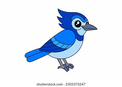 A beautiful bird vector art in white background illustration.