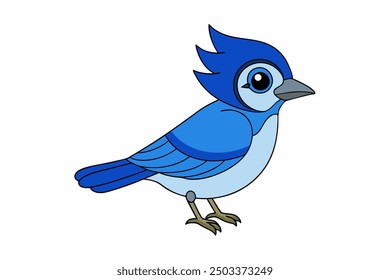 Un hermoso Arte vectorial de pájaro en ilustración de fondo blanco.