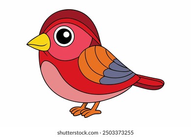 A beautiful bird vector art in white background illustration.