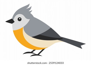 Un hermoso Arte vectorial de pájaro en ilustración de fondo blanco.