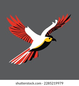 una hermosa obra de arte de vectores de aves, ilustación de vectores de aves