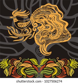 Beautiful bird. Vector illustration