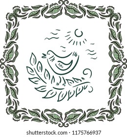 Beautiful bird. Vector illustration