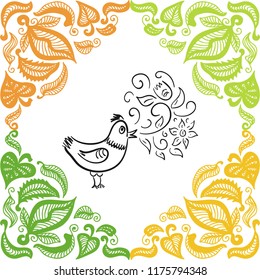 Beautiful bird. Vector illustration