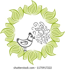 Beautiful bird. Vector illustration