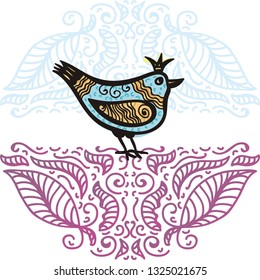 Beautiful bird. Vector illustration