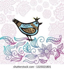 Beautiful bird. Vector illustration
