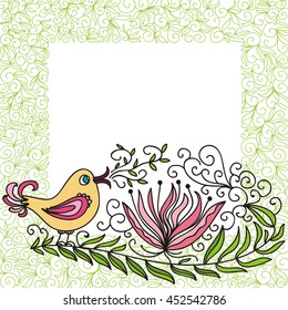 Beautiful bird. Vector illustration.