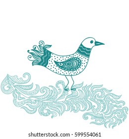 Beautiful bird. Vector illustration.