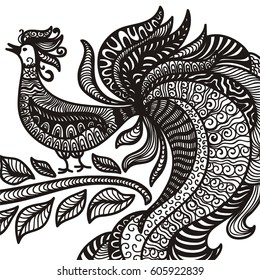 Beautiful bird. Vector illustration.