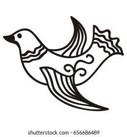Beautiful bird. Vector illustration.