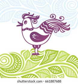 Beautiful bird. Vector illustration.