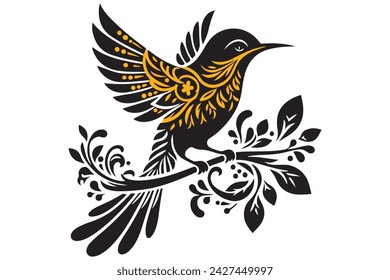Beautiful bird vector illustration for children 