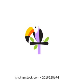 beautiful bird vector logo with different colors