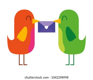 beautiful birds with message in beak lovely