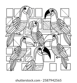 A Beautiful Birds Vintage Illustration