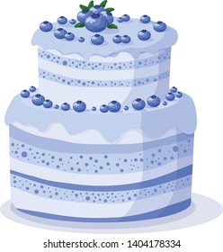 beautiful birthday cake for a birthday party, vector illustration