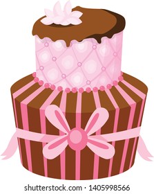 beautiful birthday cake vector illustration