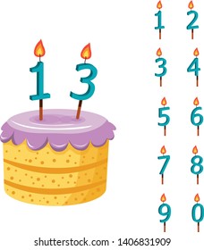 beautiful birthday cake vector illustration