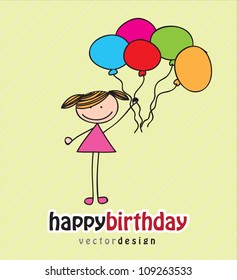 beautiful birthday card and balloons